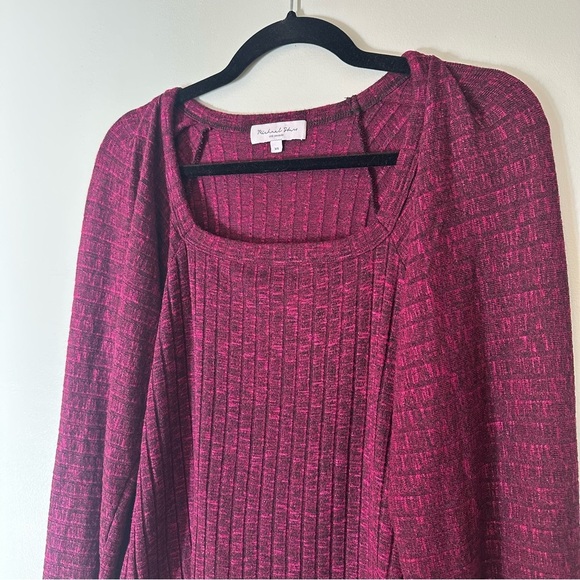 Michael Stars Polly Square Neck Knit Top Fichsia Size XS - Picture 3 of 11